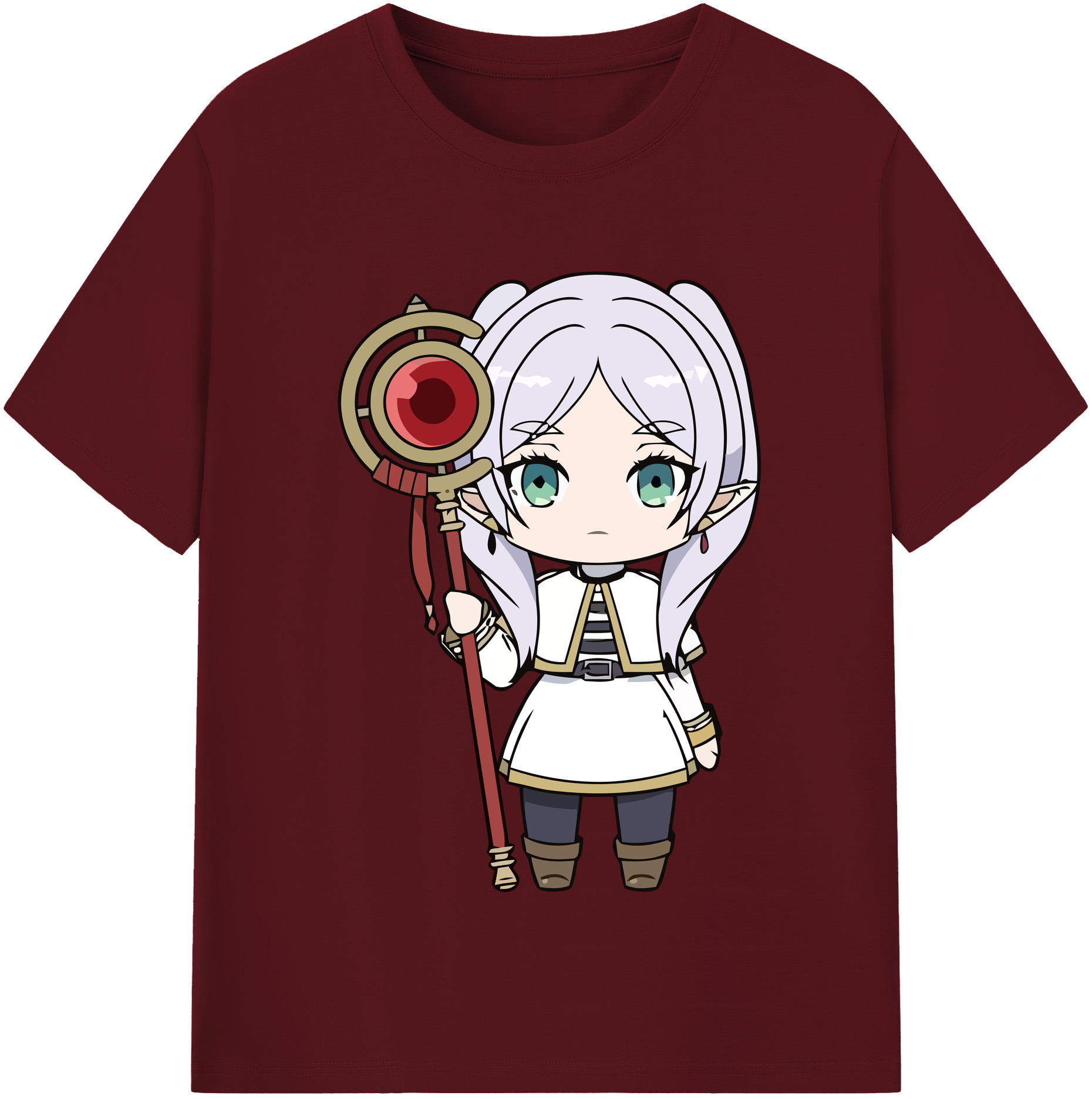 （画像用） 葬送のフリーレン Frieren 綿100％半袖Tシャツ（フロントプリント）
